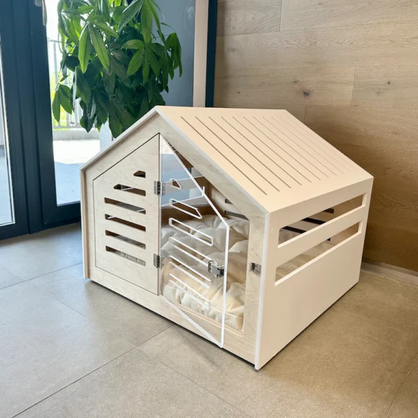 Modern design dog crate with acrylic door Venlo. Dog house/dog bed/dog furniture/indoor dog crate/dog kennel/dog crate furniture.