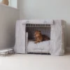 il_794xN.5196530797_3iif Personalised Dog Crate Set In Light Grey Essentials Plush | Crate Bumper, Bed, Cover Set | Ultimate Dog Den | Dog Bedding