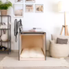 Modern Luxury Dog crate Condo Cane with lifting door - stylish addition to your living space.