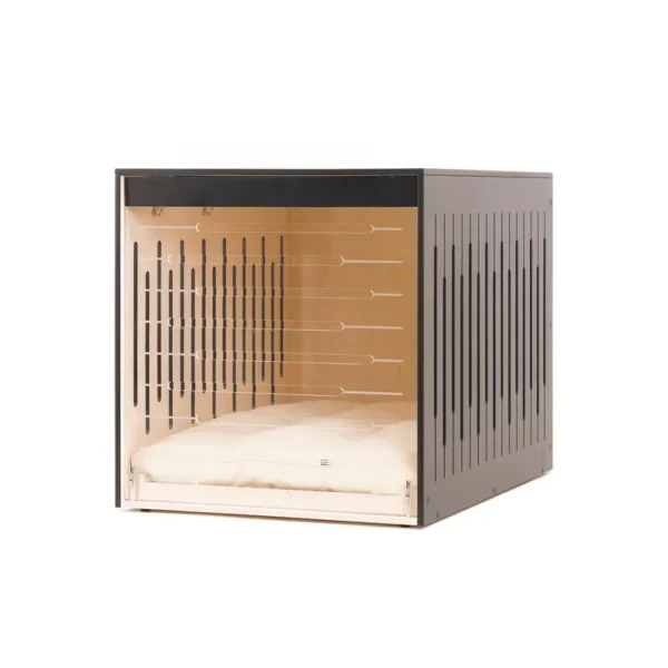 Modern Luxury Dog crate Condo Cane with lifting door - stylish addition to your living space.